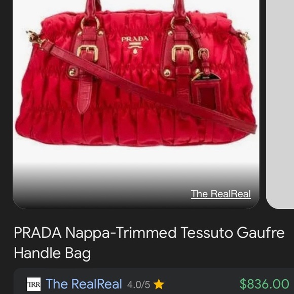 AUTHENTIC PRADA NAPPA TRIMMED HANDBAG - Picture 6 of 6